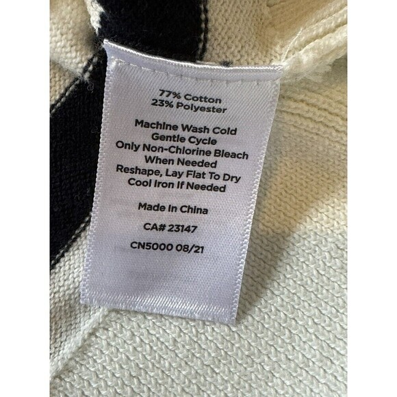 Talbots Sweater Womens Size Large Colorful Rainbow Striped Ribbed Puff Sleeve - Picture 5 of 7